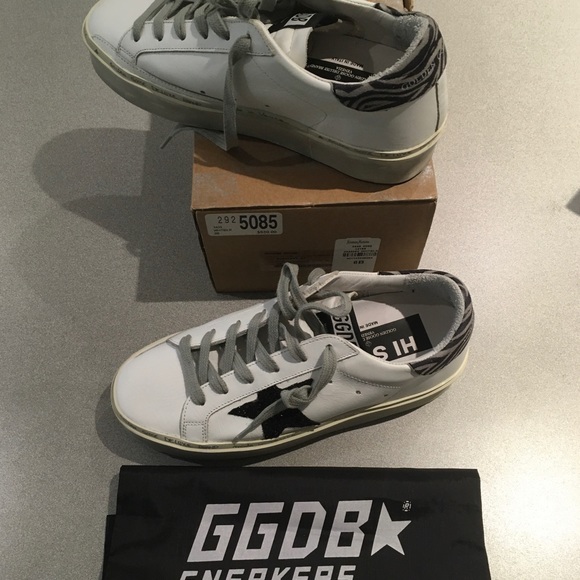 Golden Goose Hi Star Sneaker White/Black Glitter - Picture 3 of 8